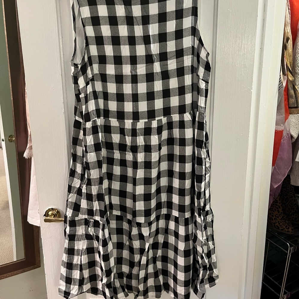 Prettygarden Black and White Gingham Shift Dress